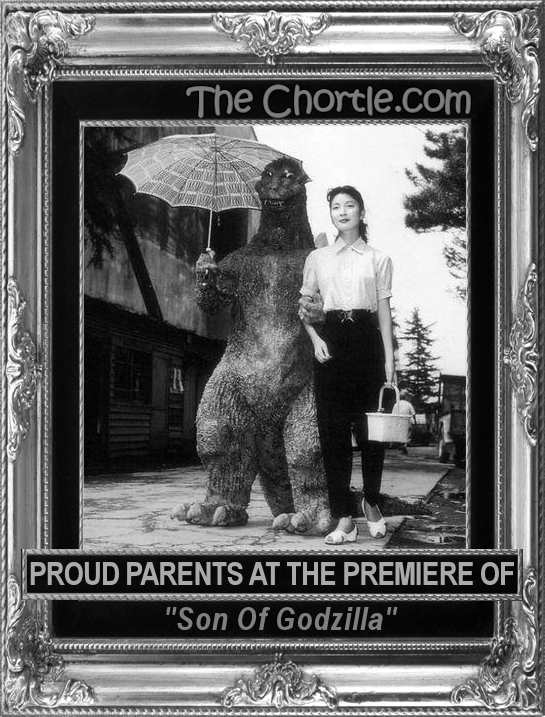 Proud parents at the premiere of "Son of Godzilla"