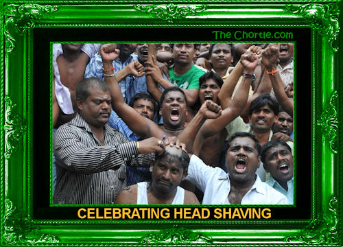 Celebrating head shaving