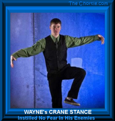 Wayne's crane stance instilled no fear in his enemies.