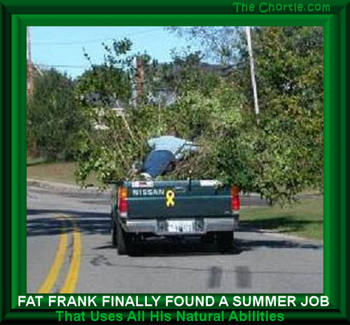Fat Frank finally found a summer job that uses all his natural abilities.